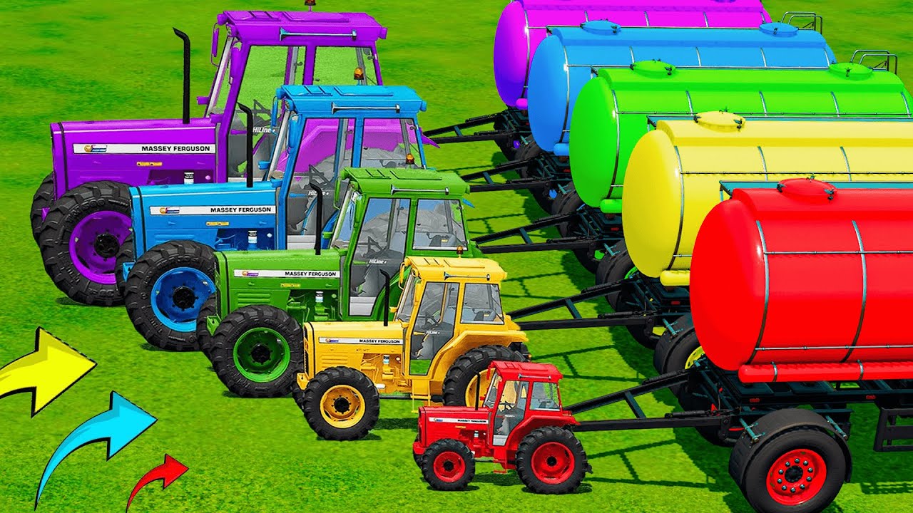 Tractors on EXTREME Muddy Parkour vs OVERLOAD Transport Challenge | Farming Simulator 22