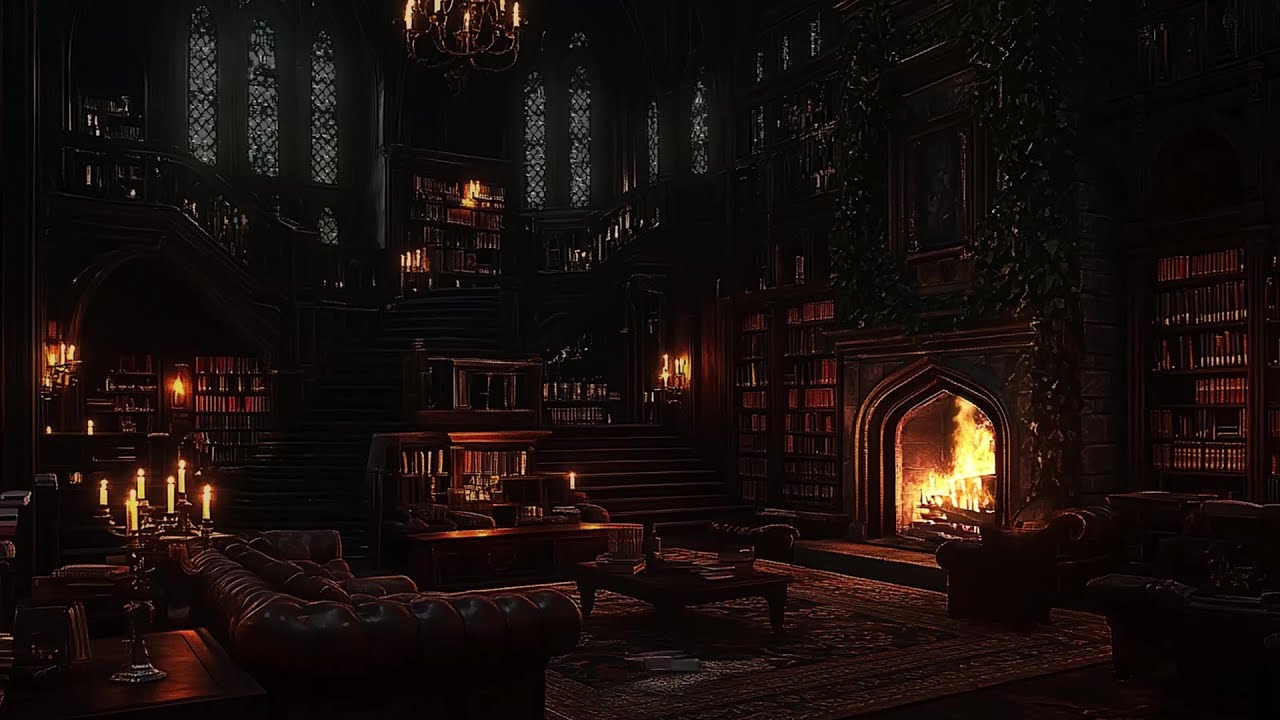 Rain Castle in the Silent Night | Soft Rain & Fireplace Ambience | Relax Mind, Sleep Better & Rest