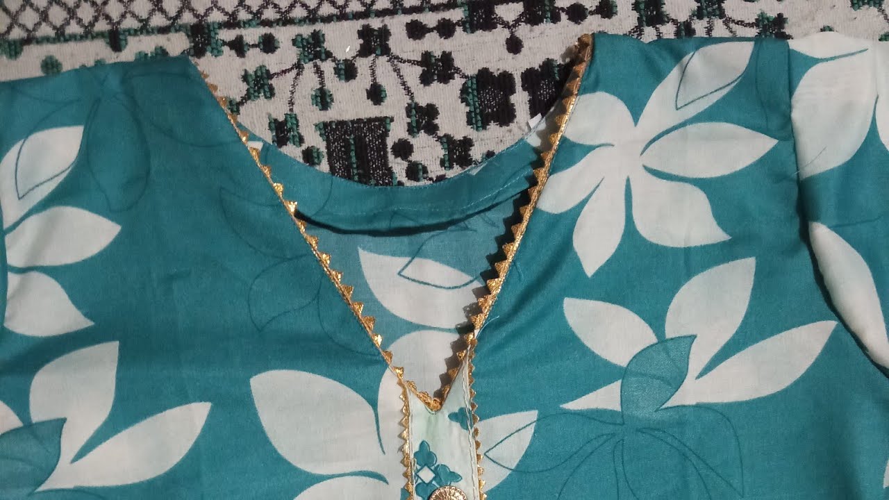 V neck lace design  bnaye bhut hi aasan trike se😮😮|step by step
