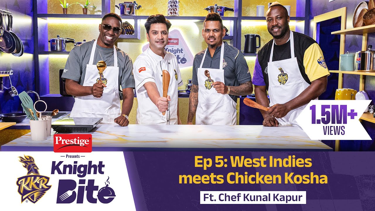 Prestige presents Knight Bite Ep 5 | Russell,Narine & Bravo Cook Chicken Kosha with Chef Kunal Kapur