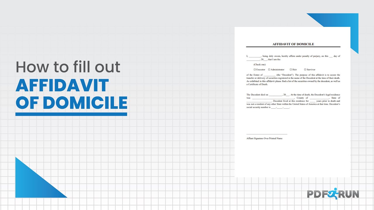 How to Fill Out Affidavit of Domicile | PDFRun
