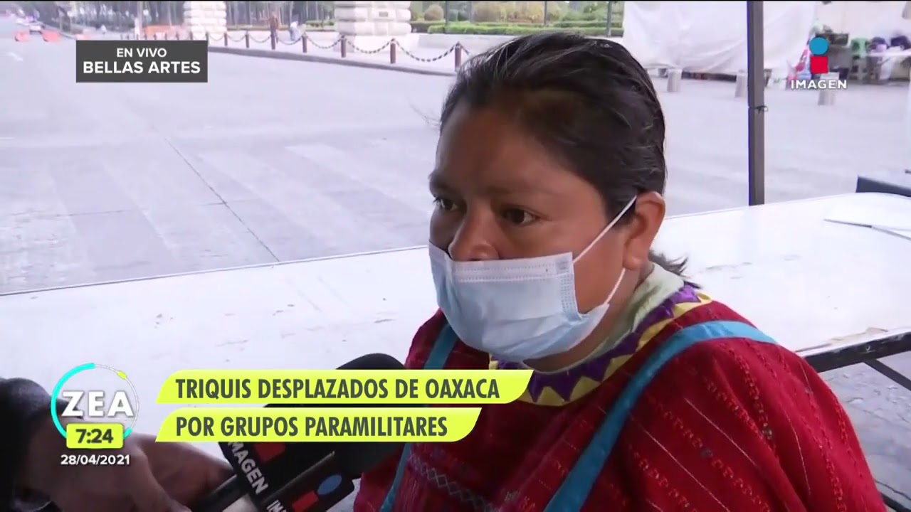 Indígenas triquis desplazados de Oaxaca mantienen plantón en Eje Central | Noticias con Paco Zea