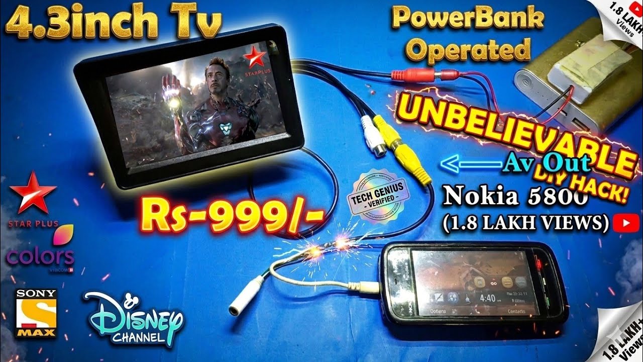 Mini Led TV Power bank Operated | 4.3inch Tft Display Tv | Nokia 5800 AV Out | Mini Portable Led TV