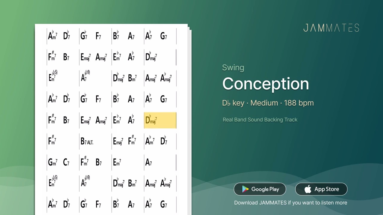 [JAZZ STANDARD] Conception (D♭, 188bpm, Swing) I Jazz Backing Track