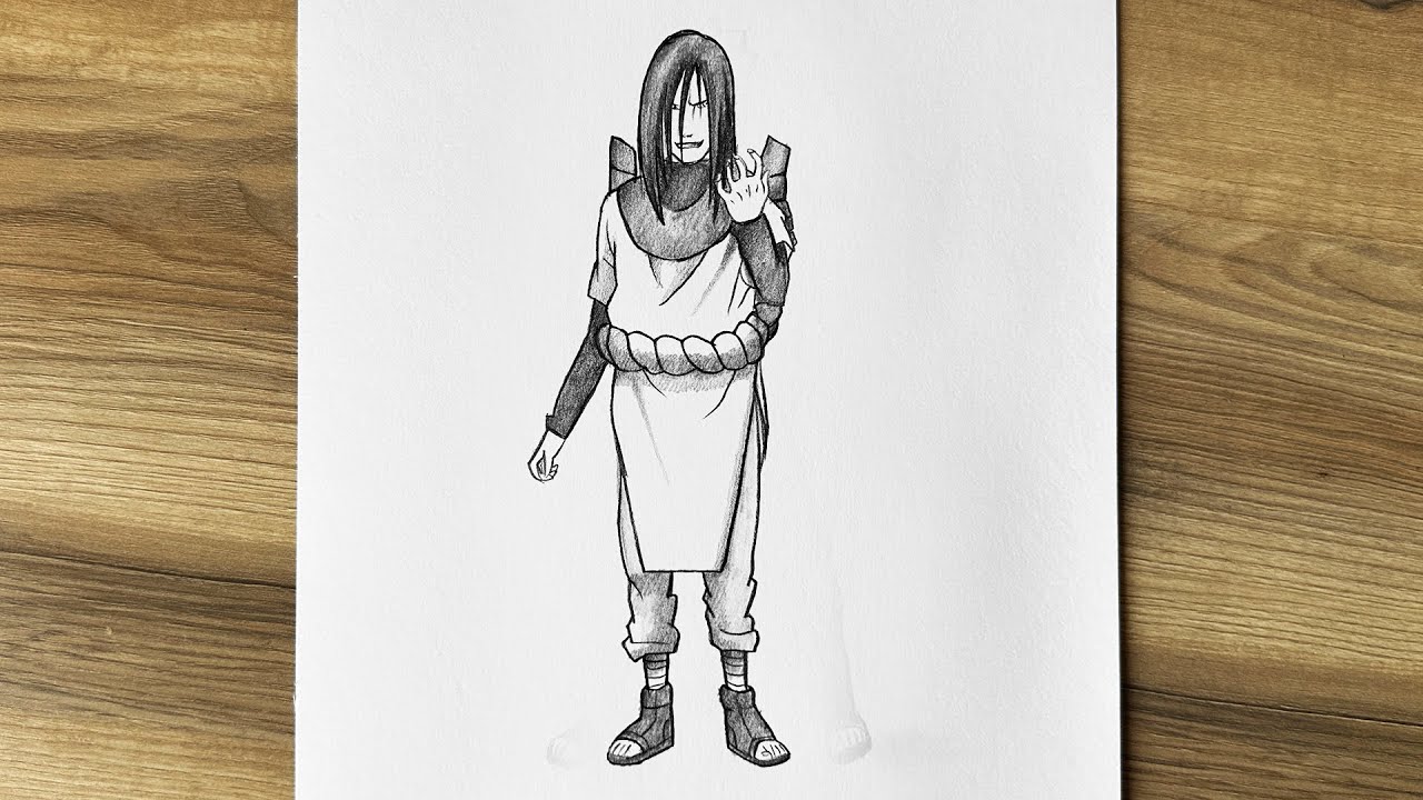 How to draw Orochimaru full body || Anime drawing step by step || Drawing Orochimaru full body