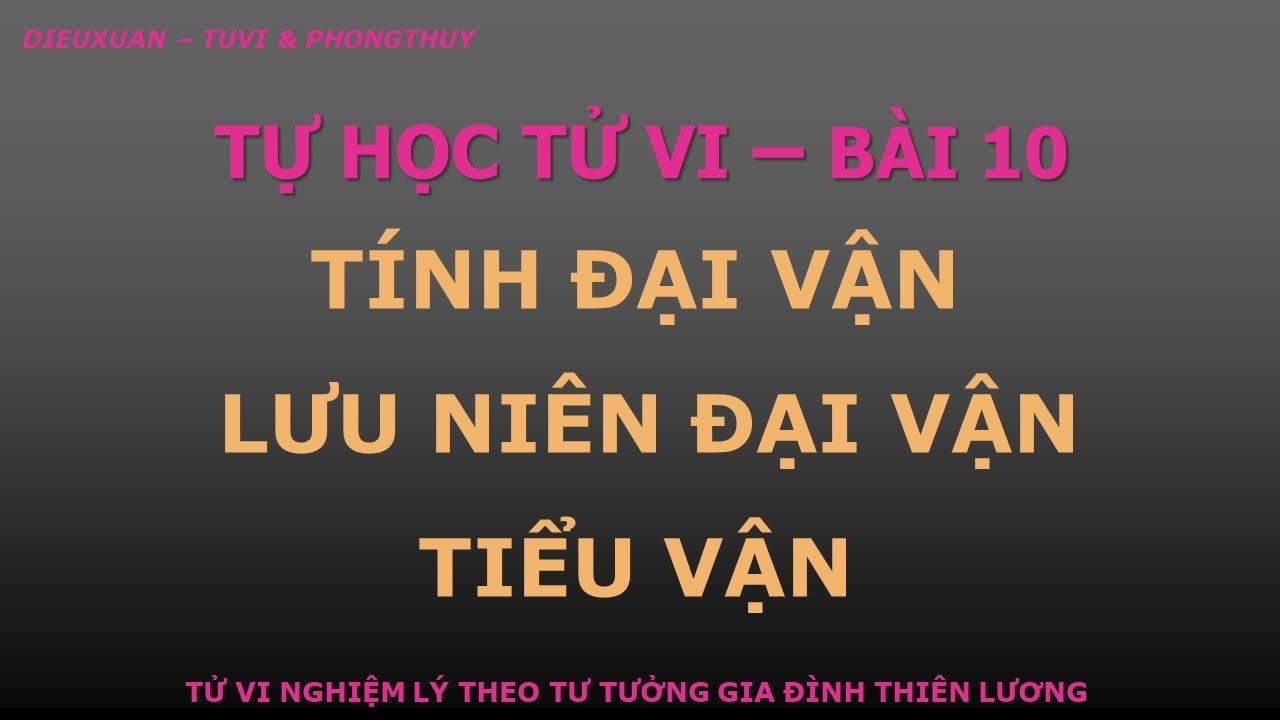 Tự học Tử Vi - Bài 10: Tính Đại Vận, Lưu Niên Đại Vận và Tiểu Vận