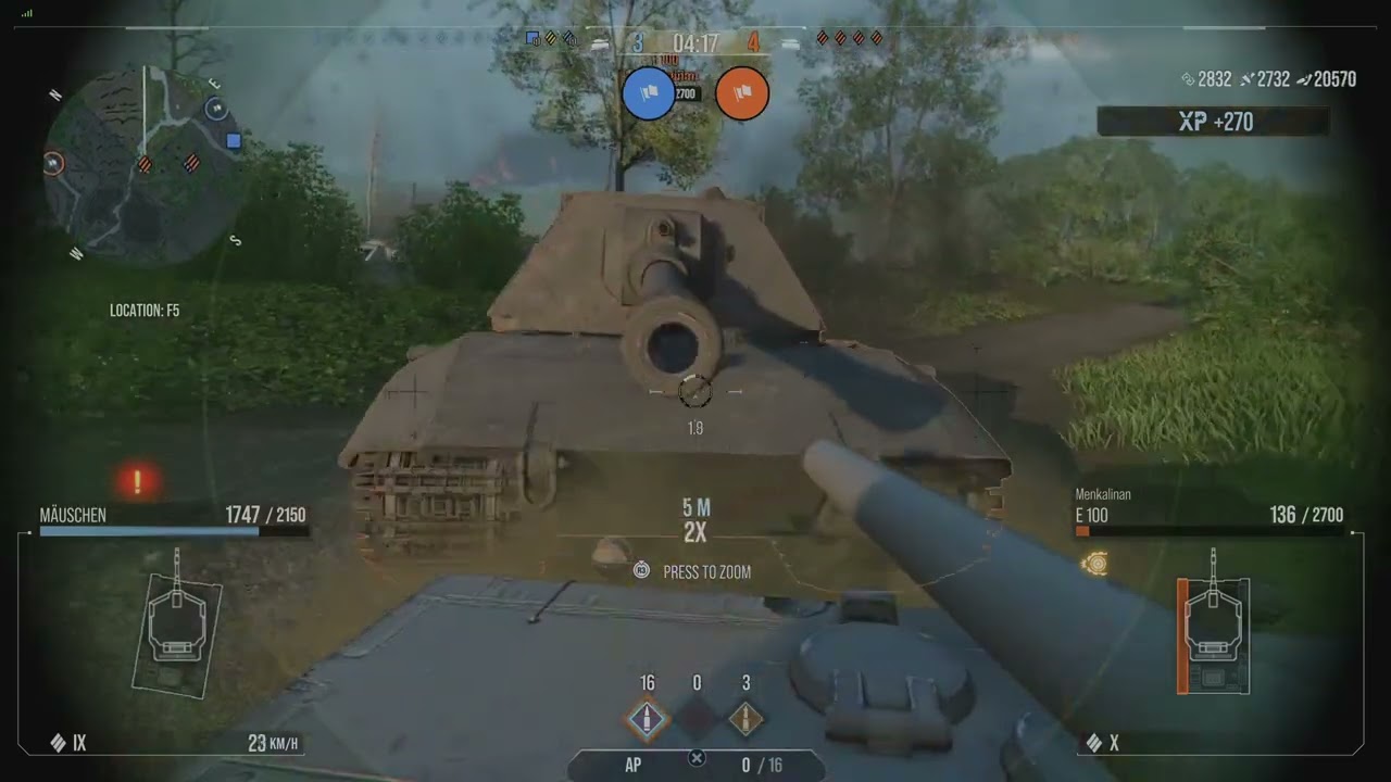 Crazy wot fight huge damage reflect