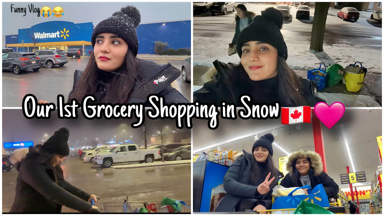 Snow mein ki 1st time Grocery Shopping ki 🇨🇦😃❄️- Buhat kharcha howa😅- || Funny Vlog ||😁