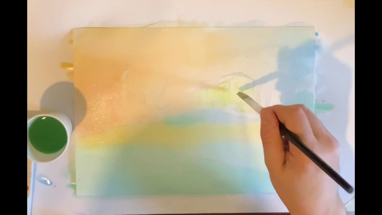Peasaggio con acquerelli e tratto pen