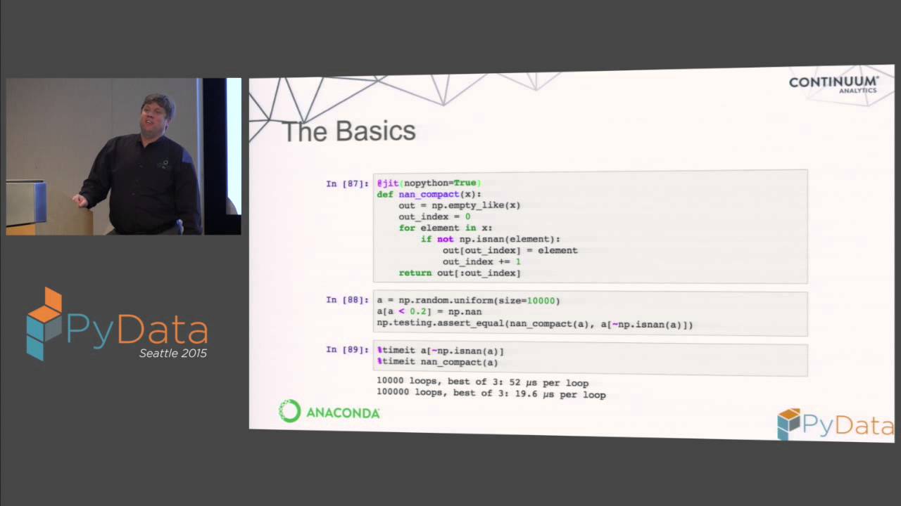 Travis Oliphant: Numba: Flexible analytics written in Python with machine code speeds and avoiding