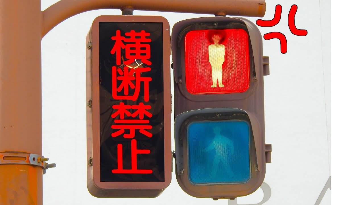 【信号無視多発】驚きの対策をする歩行者信号機！横断禁止！