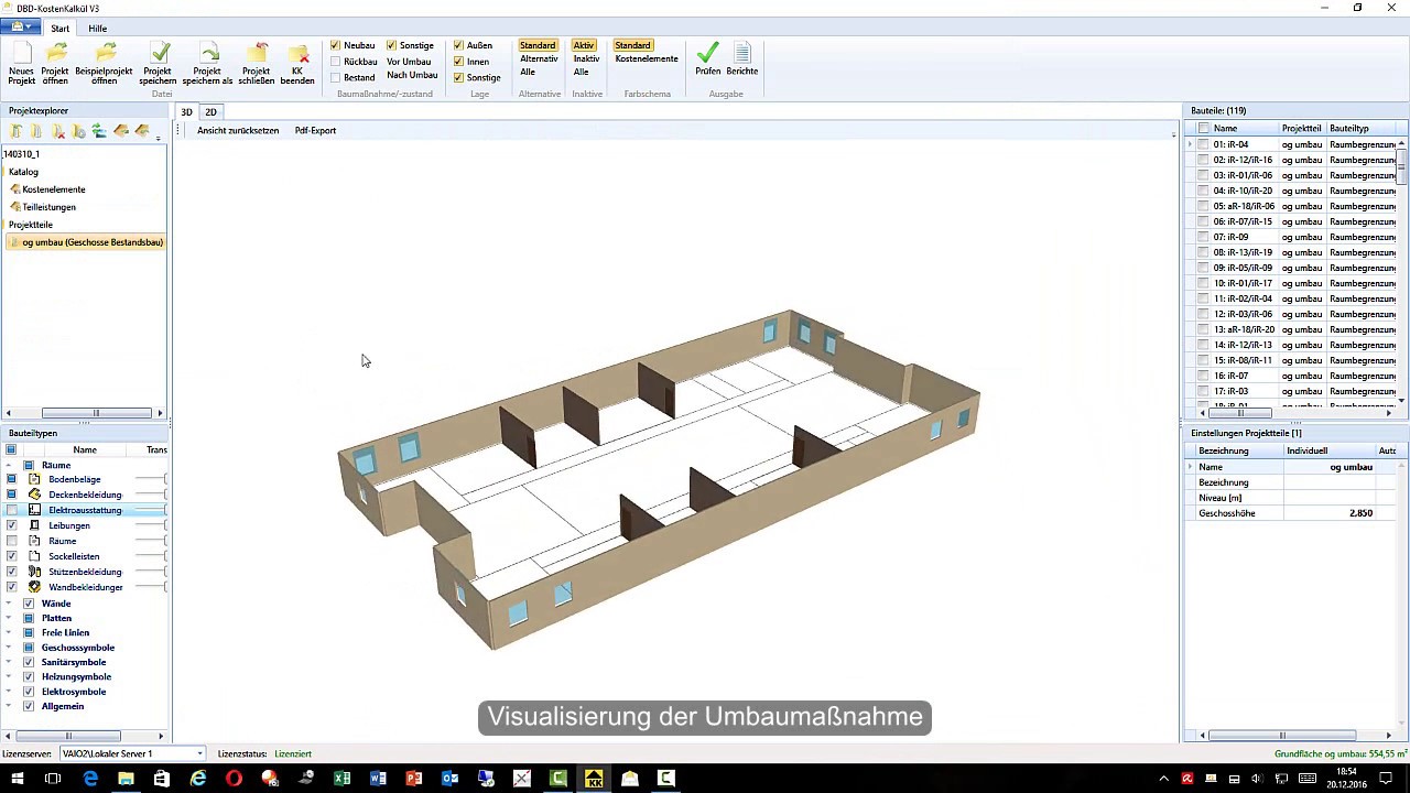 DBD-KostenKalkül V3 Bauen im Bestand