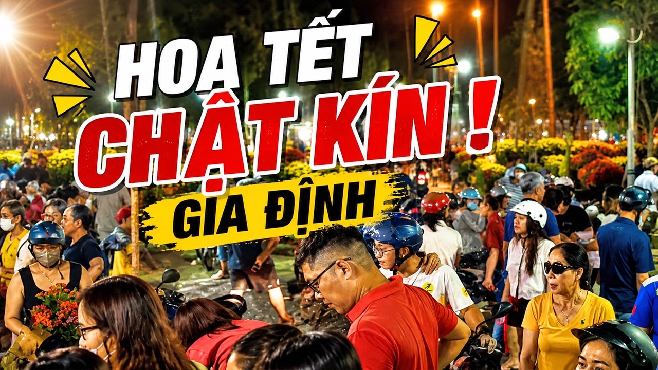 Đêm Hoa Tết Gia Định 2026 Chật Kín Lối Đi, Xe Cộ Đông Nghẹt