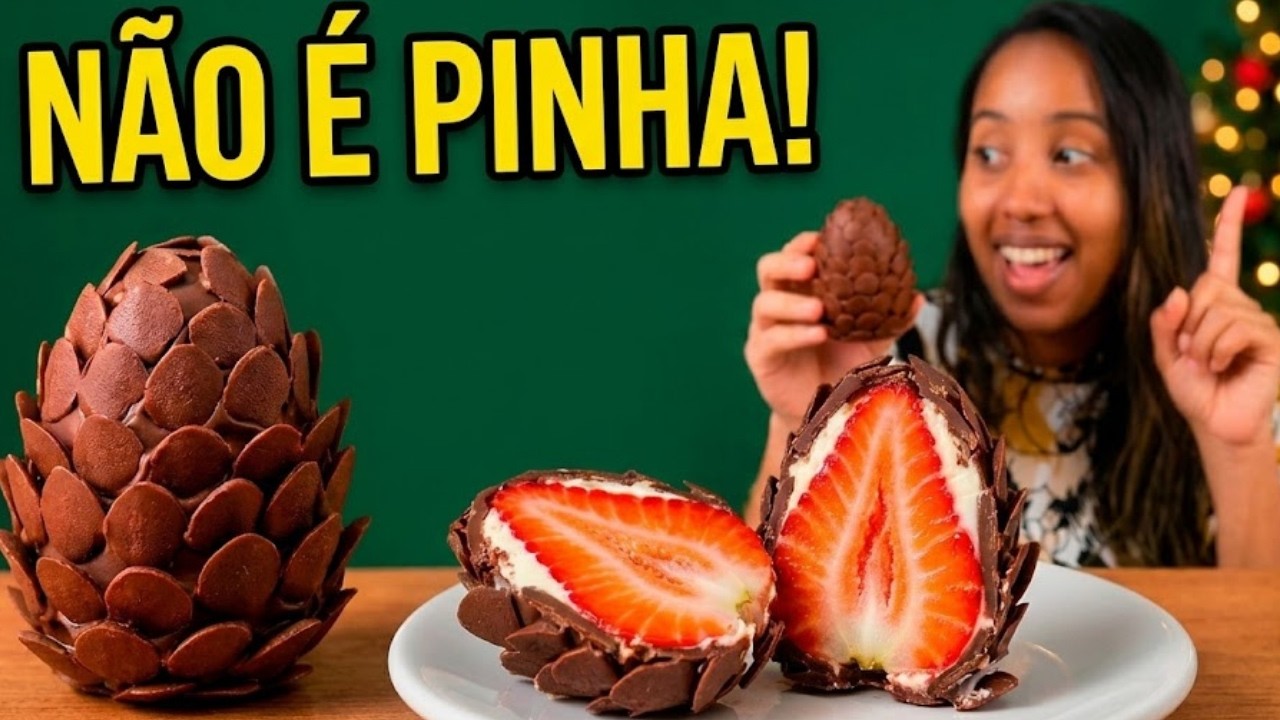 😱 UMA DELICIA! Pinha de Morango de Natal: A Receita Tendência DE 2025 (Fácil e Lucrativa)🎄