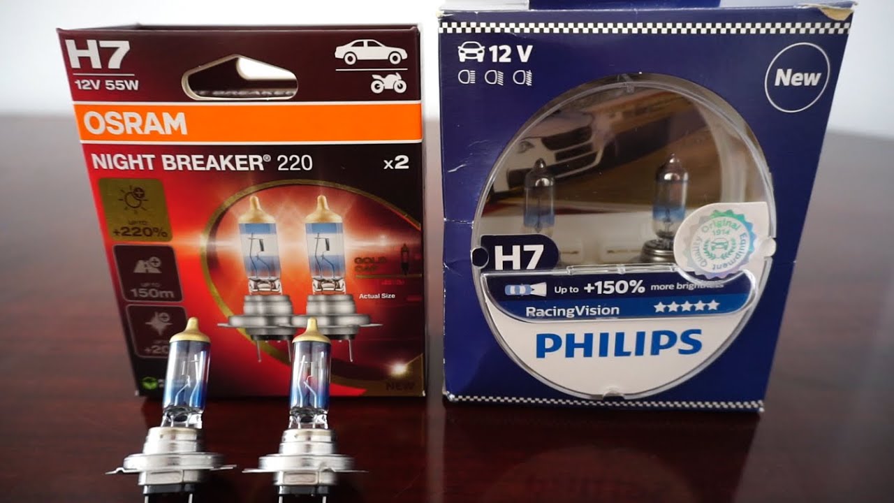 OSRAM NIGHT BREAKER 220 vs Philips RacingVision