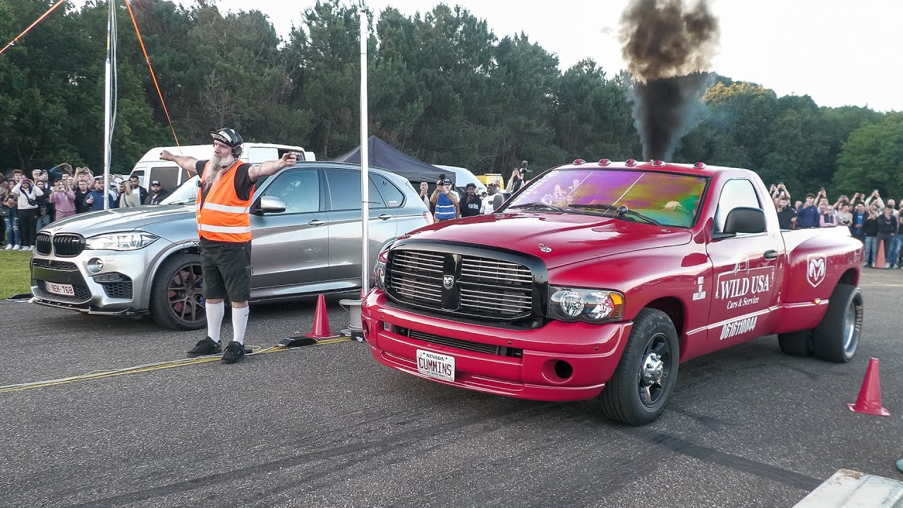 Sportscars Drag Racing - 1200HP Twin Turbo R8, 1000HP Hellcat, 1800HP Ram, 840HP RS3, 700HP S7