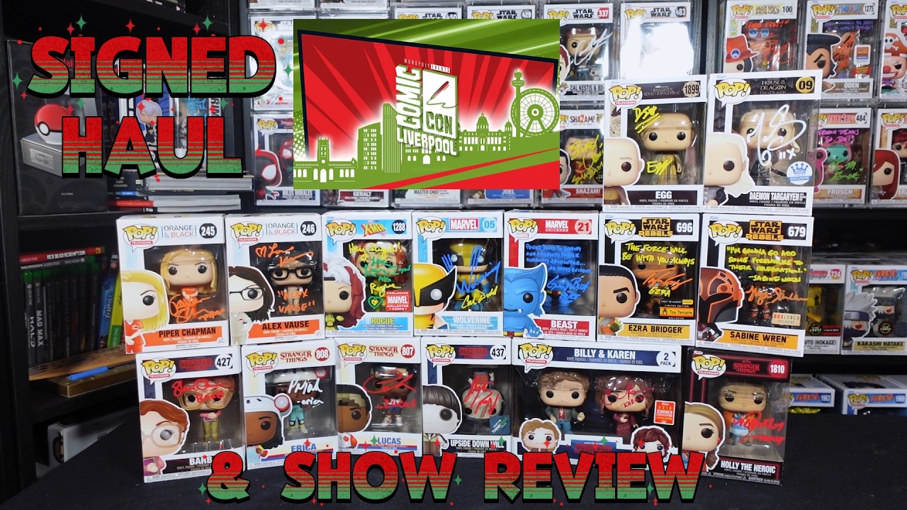 Мои покупки фигурок Funko Pop с автографами с Comic Con в Ливерпуле, май 2026 года.