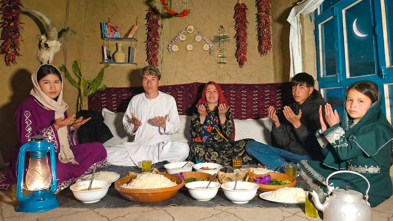 A Snowy Ramadan Evening in an Afghan Village | Family Iftar Together