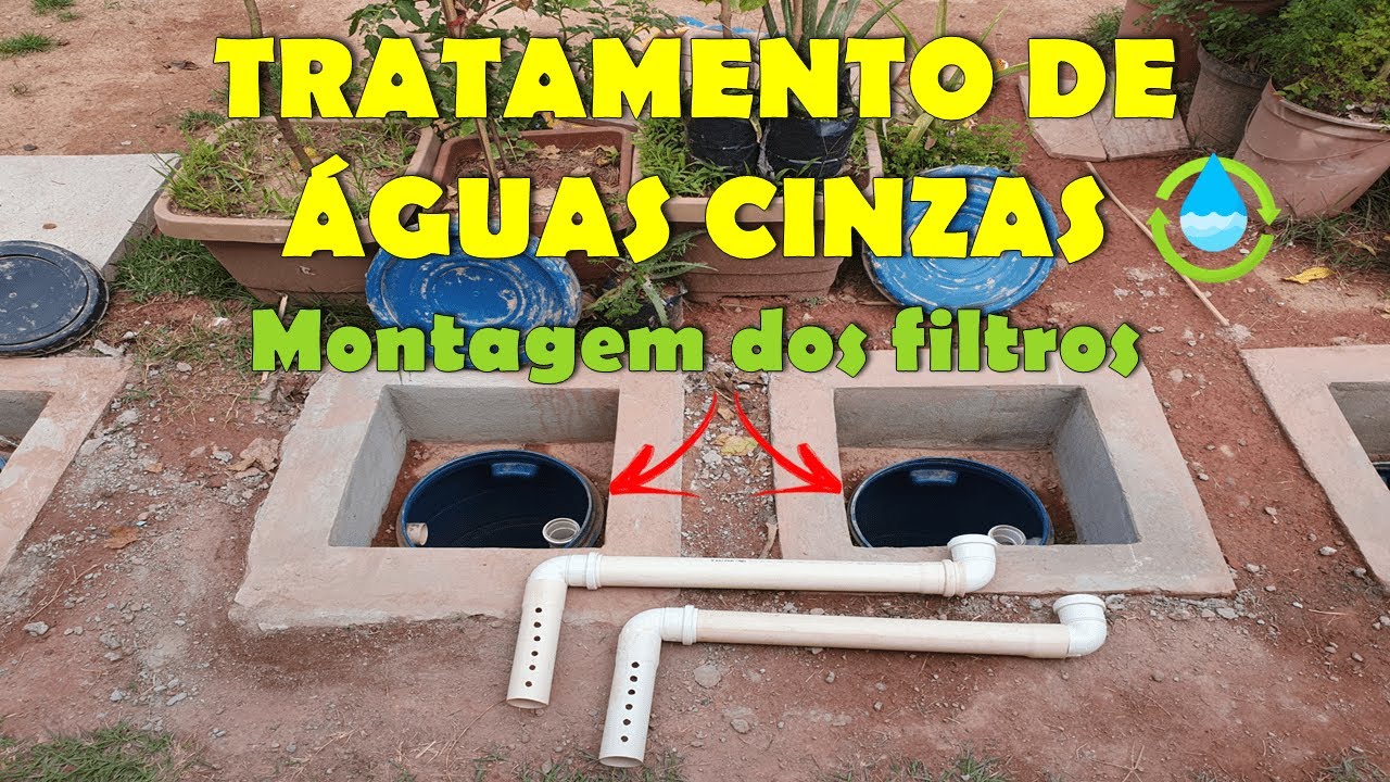 Montando os filtros do sistema de tratamento e reuso de águas cinzas