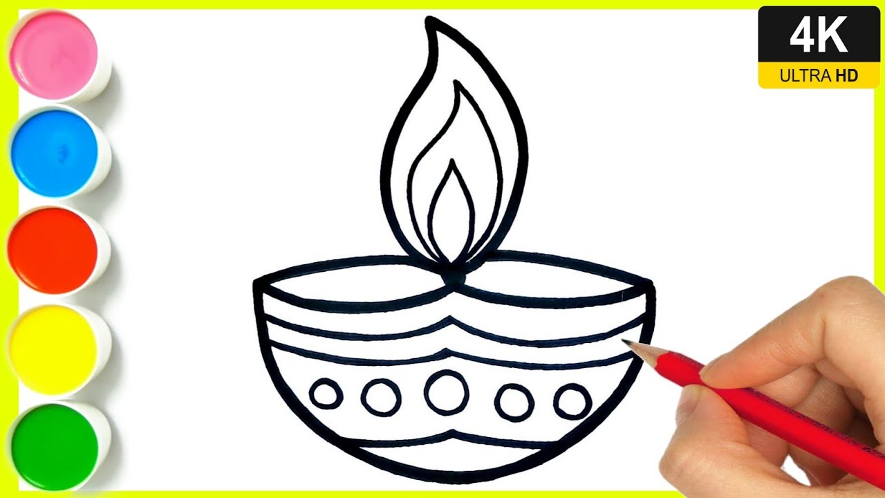 How to draw diya drawing || Diwali festival diya special drawing ||  Diya 🪔 drawing step by step.