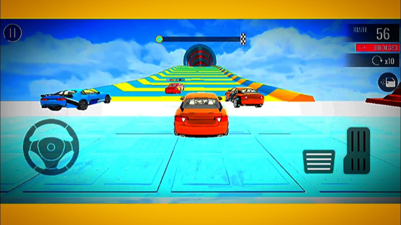 GT CAR STUNT ON IMPOSSIBLE ROAD!GT CAR ACTION ON PUBLIC ROAD#CarStunt #MegaRamp #RacingGame #GTStunt