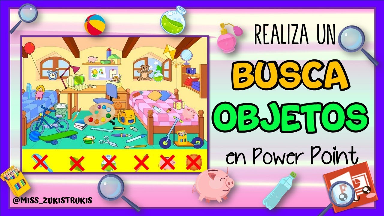 BUSCA OBJETOS en Power Point || Atención concentración || Miss Kathy ||  Zukistrukis