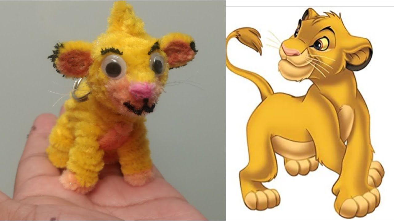 El REY LEÓN SIMBA  tutorial con Limpiapipas