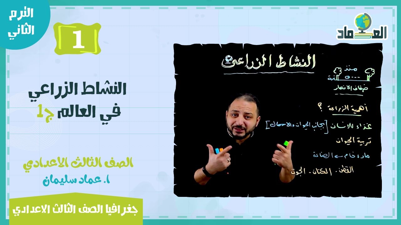 النشاط الزراعي في العالم ج1 - الدرس الاول - الصف الثالث الاعدادي