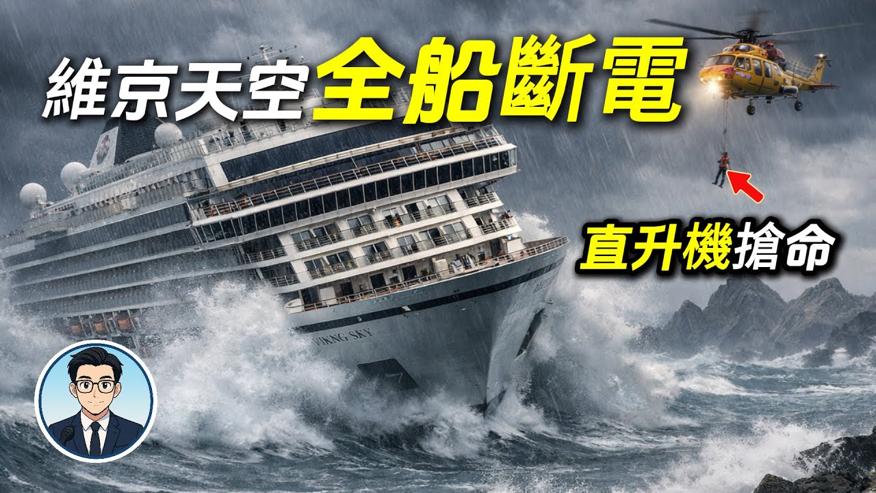 維京天空號全船斷電｜39分鐘逼近礁石，直升機搶命撤離
