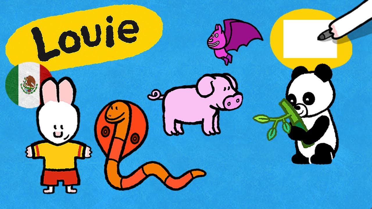 🇲🇽 🇨🇴 🇦🇷 Louie, dibújame 🎨✐ Animales asiáticos | Para niños ⬇️⬇️⬇️ Más