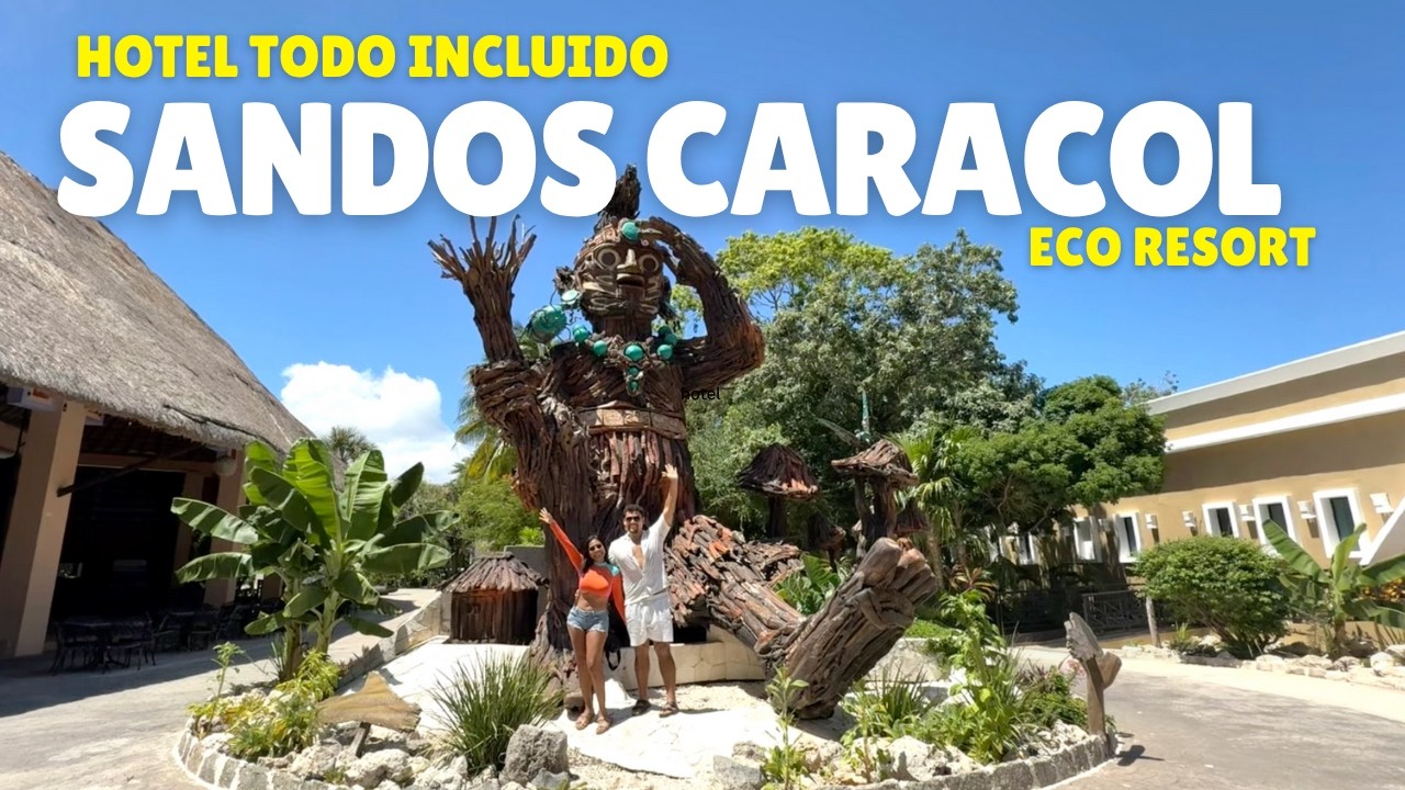 HOTEL SANDOS ECO CARACOL ¡Con Parque acuático! 🛝🌊 Granja 🐑 Cenotes y selva 🍃FAMILIAR 🌊