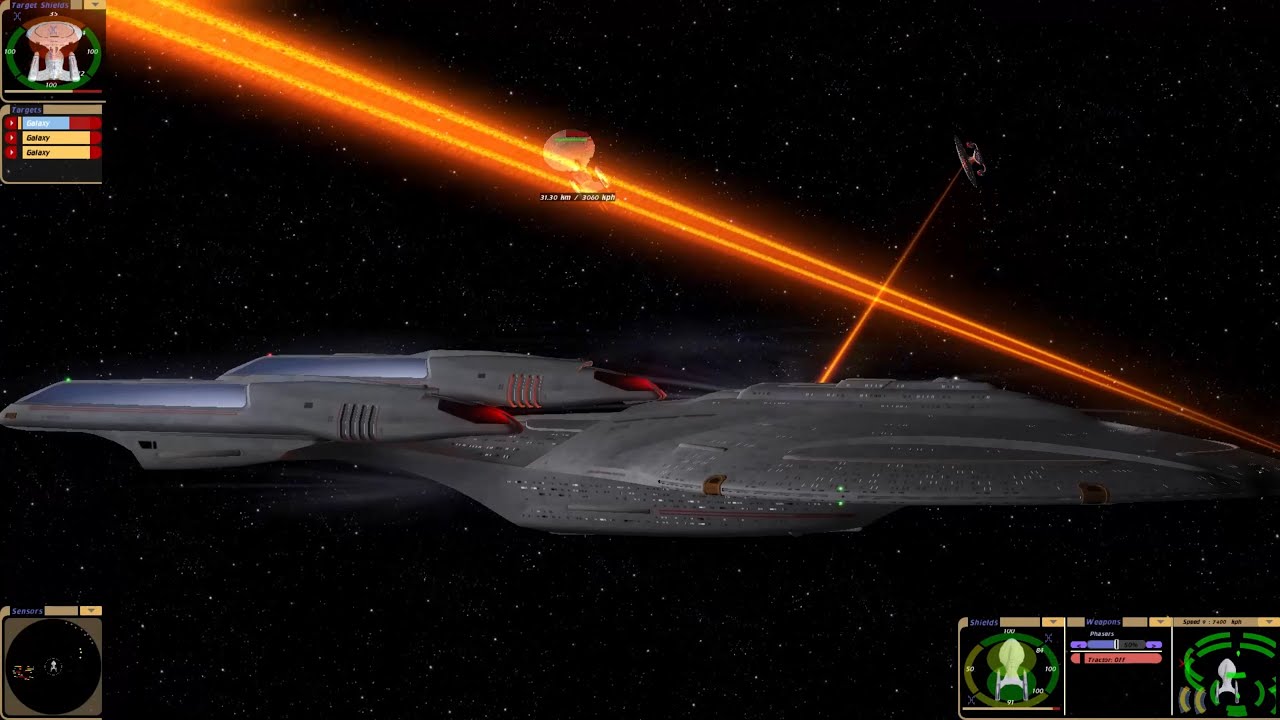 Enterprise G vs 3 Galaxy Class Ships Includes Ship Separation (non canon)