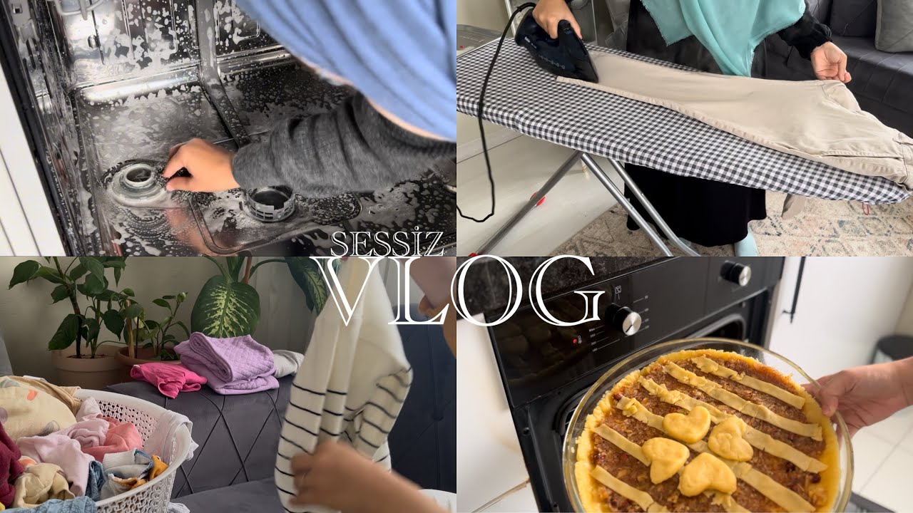 Sessiz Vlog,Temizlik🧼, Elmalı Turta 🥧 🍎,Rutinlere dönüş, Erteleme hastalığı #sessizvlog #temizlik 
