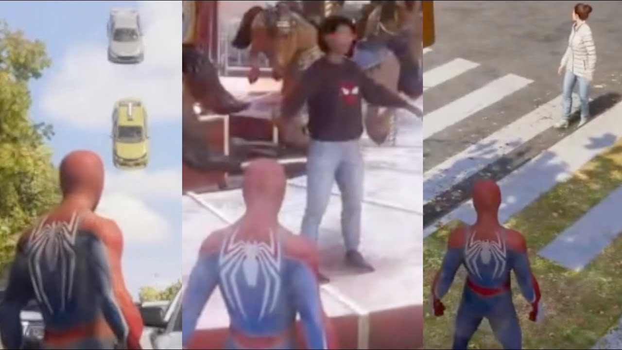 Spider-Man 2 Bug Compilation (Floating Cars, T-Pose NPCs, Pop-In, Missing Textures & More)