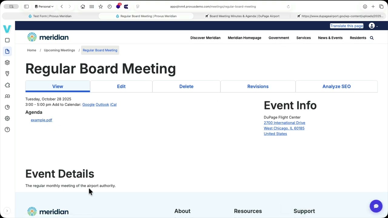 ProvusGov Agendas & Meetings