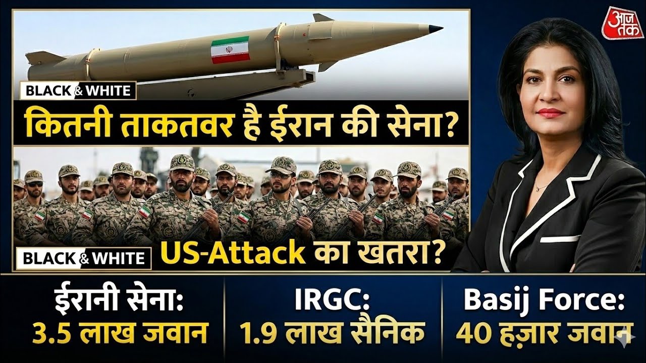 Black And White: Iran की सेना के पास कितने लाख जवानों की फौज? | US-Israel Attack | Anjana Om Kashyap