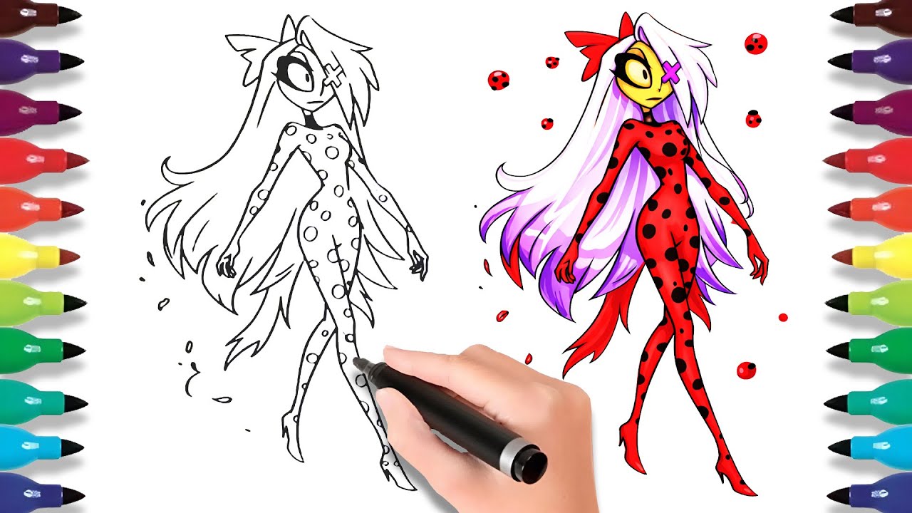 Новые раскраски по Hazbin Hotel - Чиби / Как раскрасить милого мини-Хазбина | Happy Draw