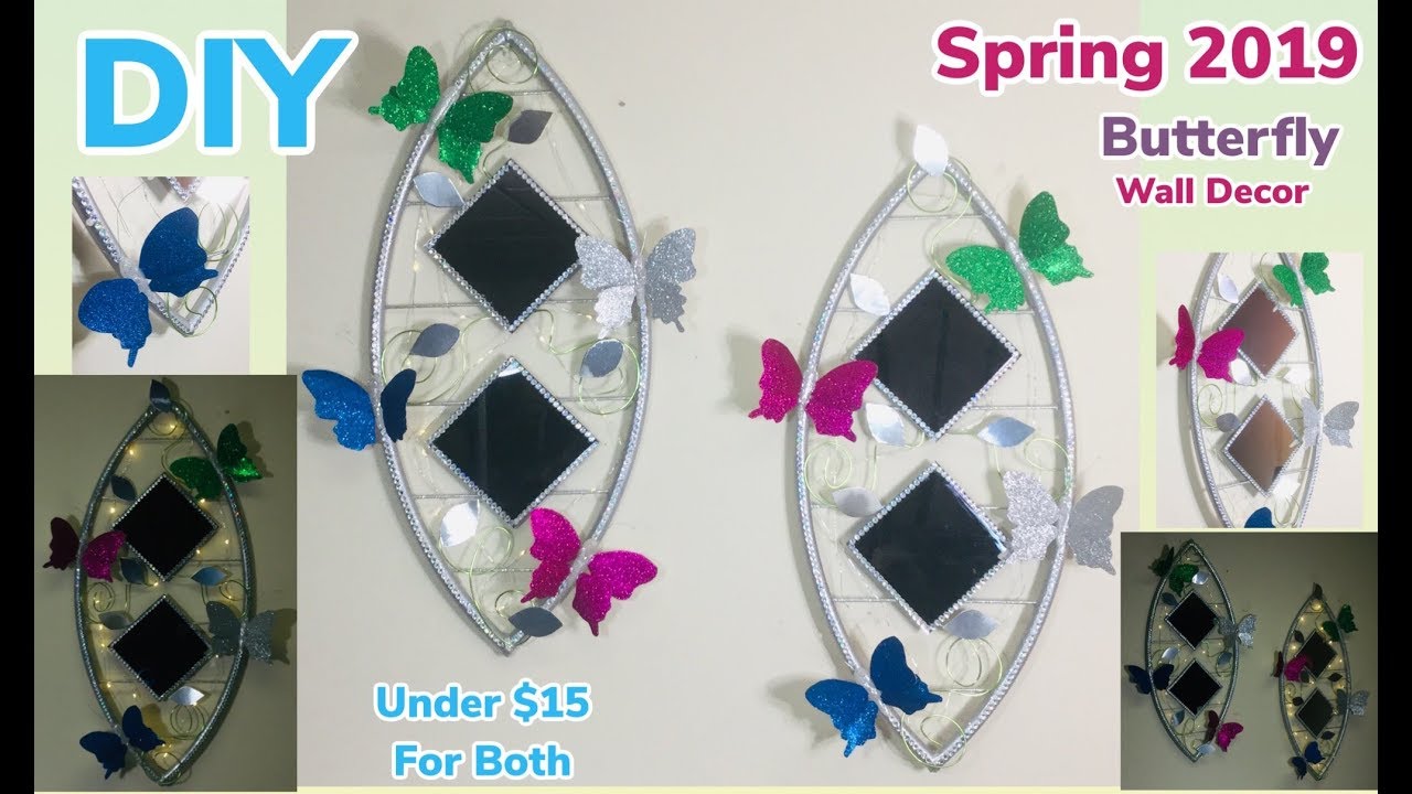 Dollar Tree DIY Spring Butterfly LED Wall Decor Under $15 2019