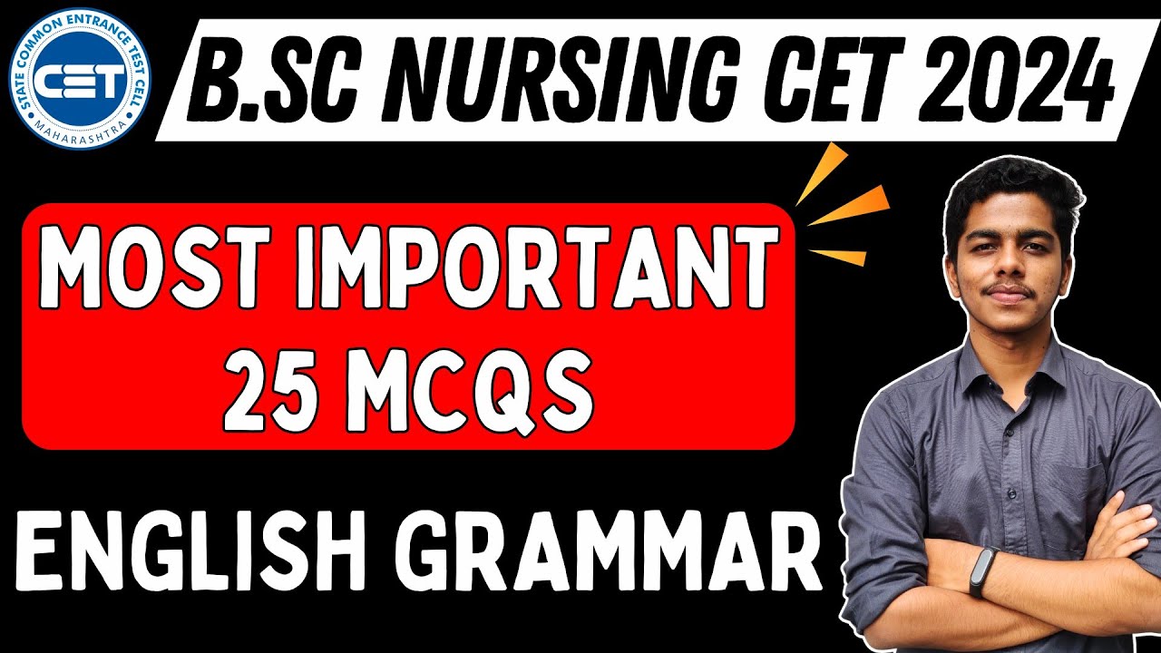 MH Nursing CET 2024 | English Grammar | MCQs for Practice | 28 May | #bscnursing