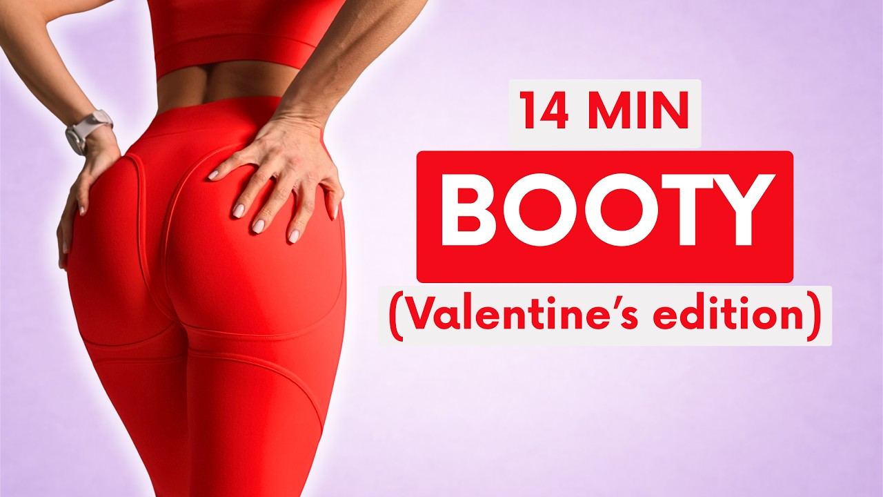 14 MIN BOOTY WORKOUT | Grow Your Glutes for Valentine's Day (at home, no equipment)