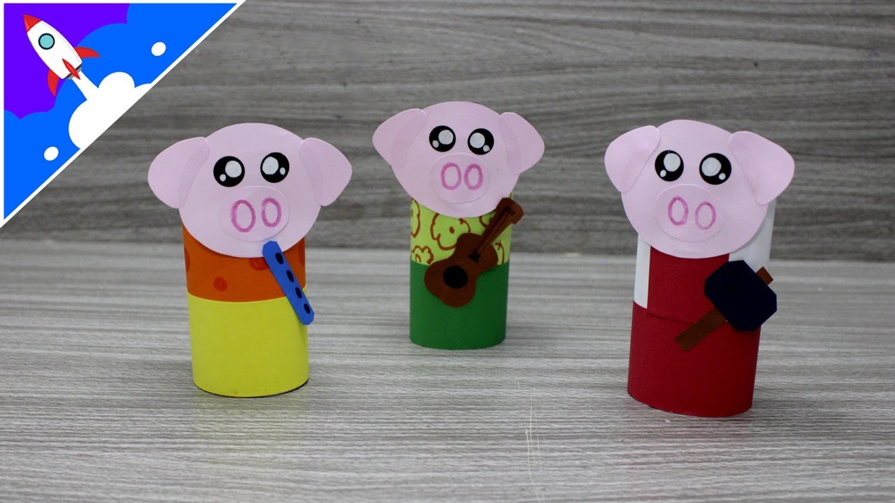 Como fazer os Três Porquinhos de papel