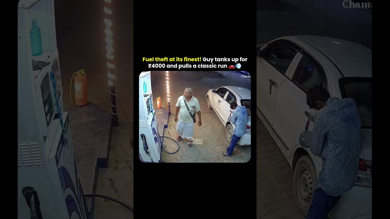 Fuel Theft Exposed: Guy Tanks Up For ₹4000 And Pulls A Classic Run! 🚨🚗💨 #Shorts #Mumbai #ytshorts