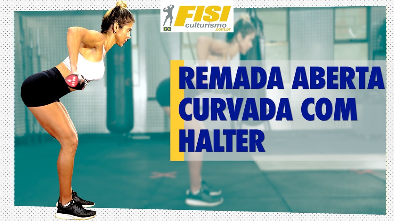 Remada aberta curvada com halter