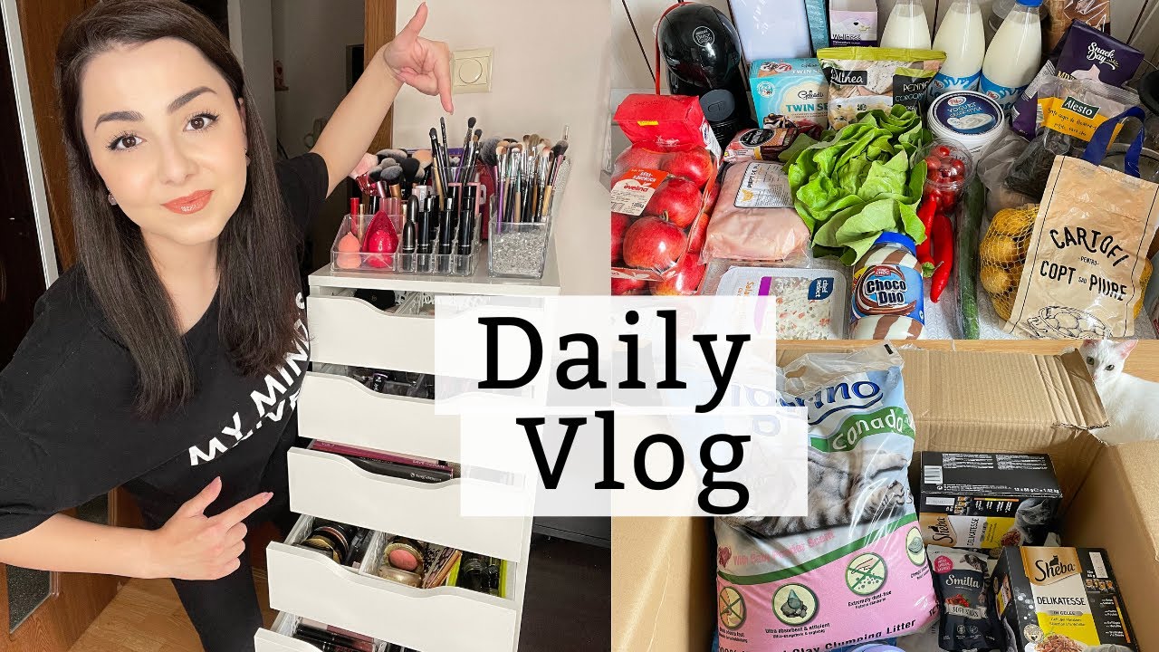 Daily Vlog | Declutter in colectia de machiaj, cumparaturi Lidl, comanda pisici, sandale cununie