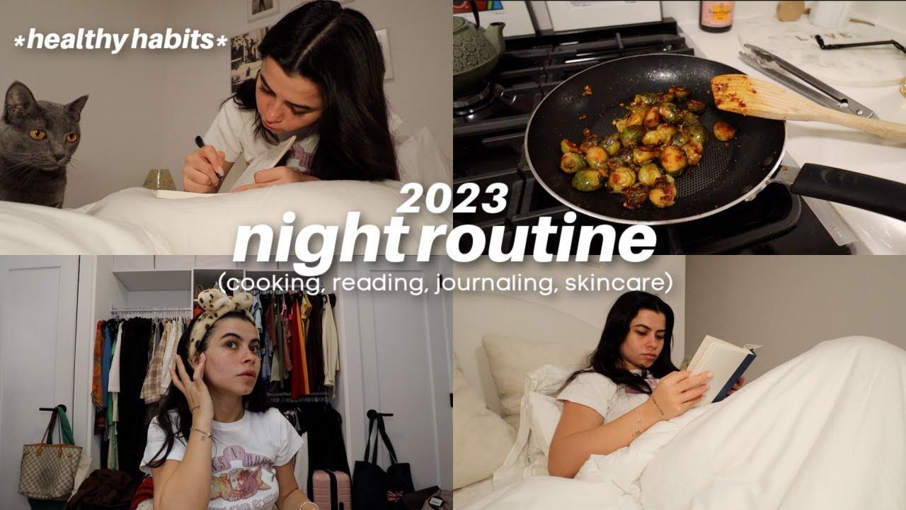 BEDTIME ROUTINE | healthy habits *cooking, journaling, skincare* (vlog style)