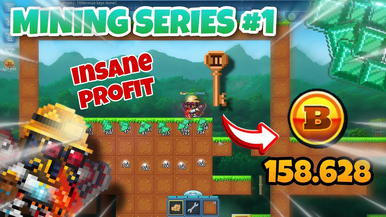 INSANE PROFIT FROM BRONZE KEYS!! | MINING SERIES #1 | Pixel worlds