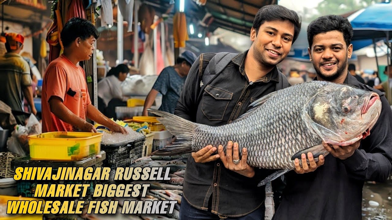 Bangalore Shivajinagar Russell Market biggest wholesale fish market full detail video with prices