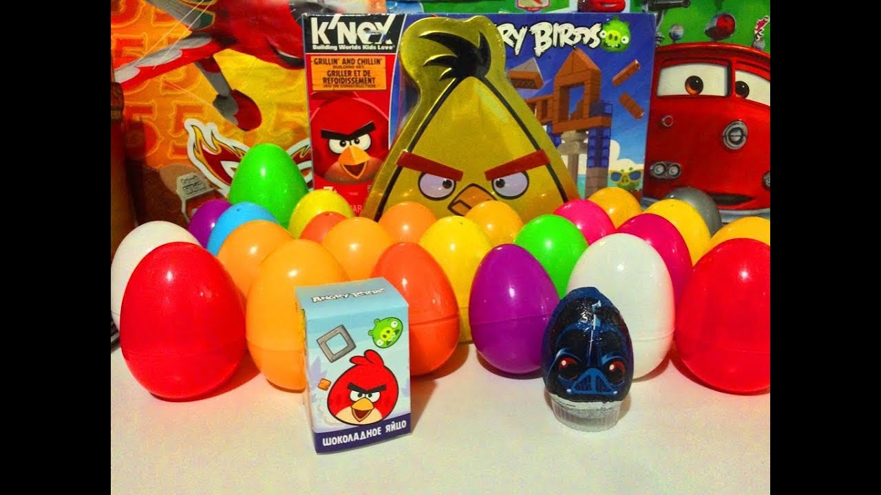 35 Surprise Eggs, Яйца С Сюрпризом.Unboxing Surprise Eggs Angry Birds and other