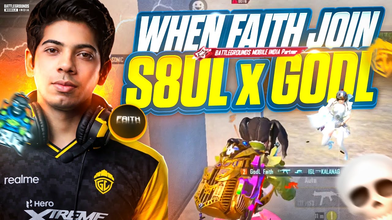 Faith Joined S8UL&times;GODL ❗️ 7 STREAMERS VS S8UL&times;GODL FAITH | Fastest 1v4 Clutches | BGMI