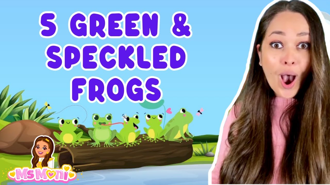 Five Green And Speckled Frogs | Fun Kids Songs & Nursery Rhymes | Ms Moni